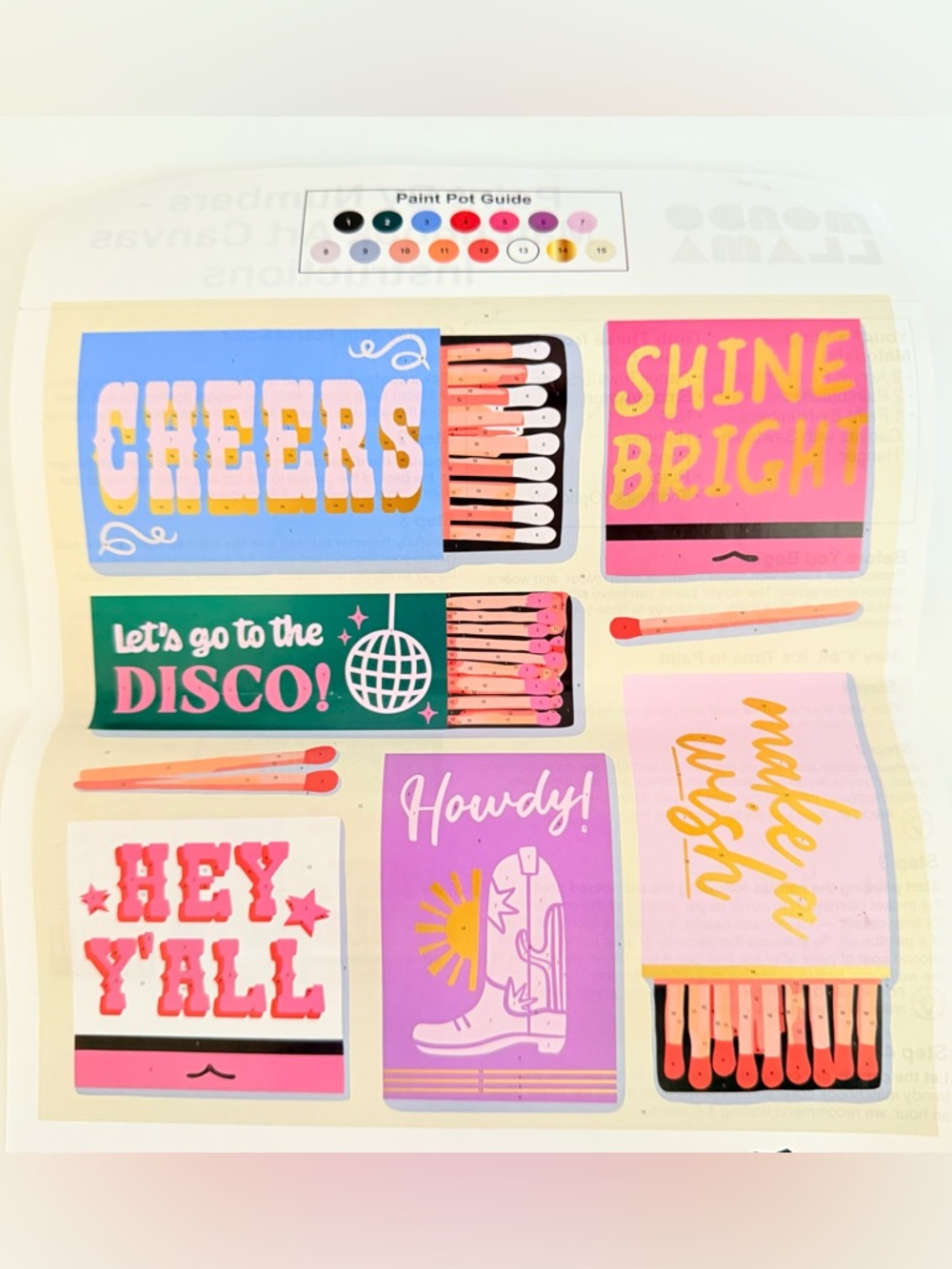 Mondo Llama Matchbox Paint by Number Kit NIB